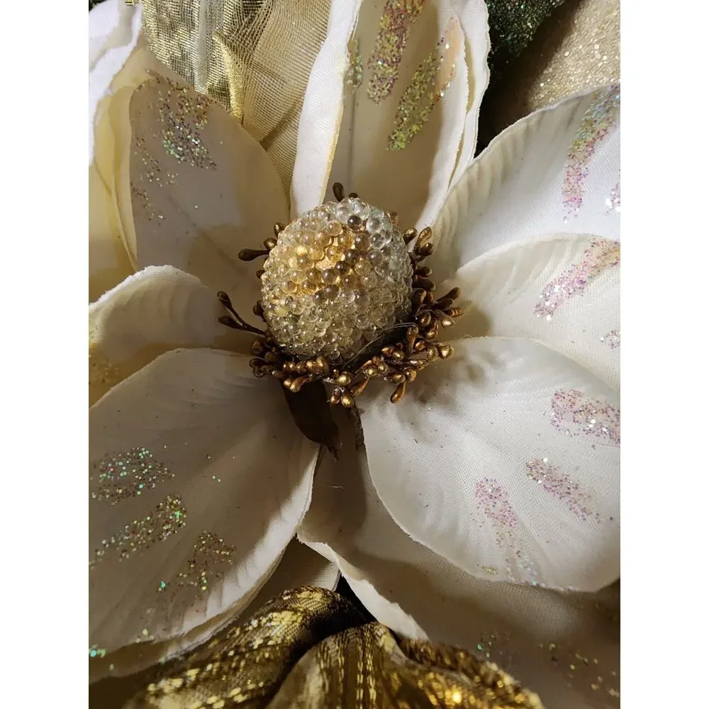 Wreath Christmas Angel Cherub Gold 25